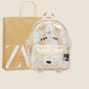 Zakids夏季儿童外出背包女童透明可爱女孩双肩包幼儿园果冻小书包