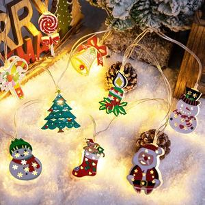 圣诞灯饰灯串圣诞树装饰挂件节日串灯老人雪人圣诞节室内挂饰彩灯