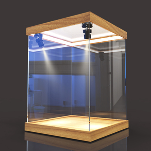 可定制亚克力手办展示盒子积木乐高模型透明防尘罩盲盒灯光收纳盒