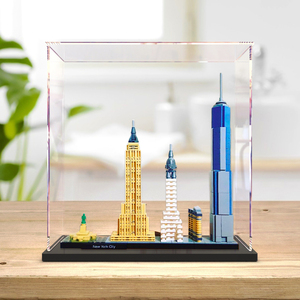 适用乐高建筑系列街景纽约 21028亚克力展示盒积木模型透明防尘罩