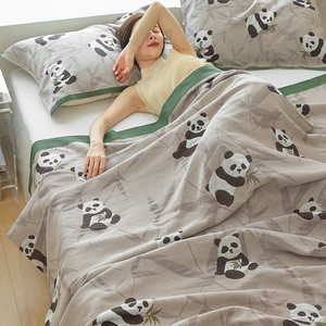 A类六层纱布盖毯全棉纯棉毛毯被子儿童空调毯子床单棉纱床盖铺床
