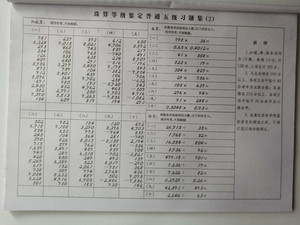 珠算技术等级鉴定习题集册试卷定考级练习题4级5级1-3级能手级