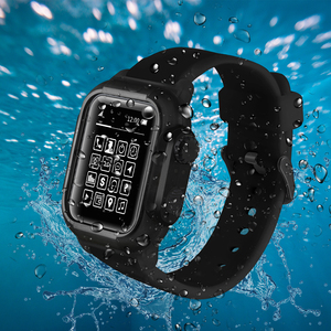适用苹果手表iwatch4/5潜水表带apple watch6代se防水保护套装壳