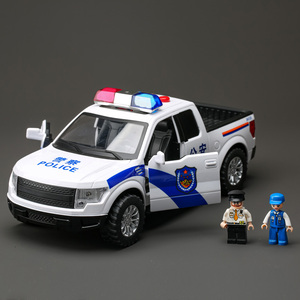 大号110警察皮卡车越野儿童男孩开门公安特警惯性小汽车模型玩具