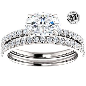 pompeii31 3/8cttw 椭圆形钻石订婚结婚戒指套装 14K 白金 - 14k