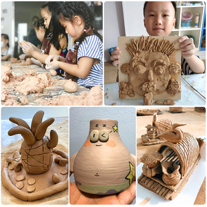 儿童陶泥小学生专用陶土泥手工制作diy泥塑粘土泥巴陶艺工具套装