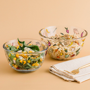 西比尔 素食碗微波炉耐热玻璃蔬菜沙拉碗水果碗家用创意汤碗餐具