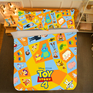 玩具总动员四件套双人胡迪巴斯光年儿童卡通床上用品单人床三件套