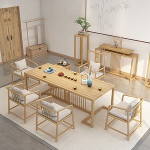 茶桌椅组合新中式实木功夫泡茶桌子仿古禅意茶几简约现代茶道茶台