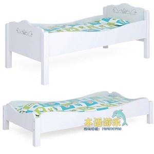 幼儿园木质纯白金典叠叠床早教白色烤漆儿童专用床午休睡床单人床
