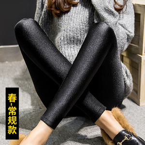 黑色打底裤女外穿2021年新款秋冬季紧身小脚裤加绒加厚保暖塑身裤