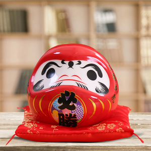 达摩摆件小号招财猫日式红色存钱罐创意礼物日本开运装饰礼品陶瓷