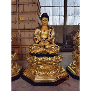 释迦牟尼佛像恒林雕塑纯铜铸造黄铜娑婆三圣地藏王菩萨铜像雕塑厂