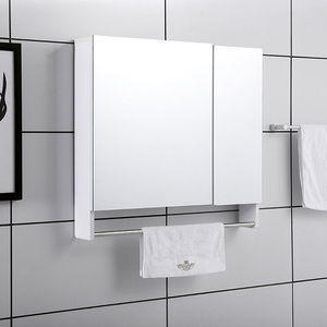 太空铝浴室镜柜带置物架镜子卫生间梳妆镜面镜箱挂墙式收纳柜壁挂