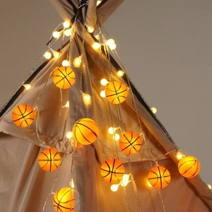新款创意LED篮球足球灯串NBA运动主题儿童房生日派对装饰小彩灯串