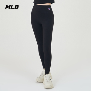 MLB官方 女款瑜伽裤基础系列炫彩logo印花紧身长裤24夏季LGBA1