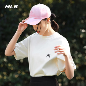 MLB官方 男女情侣休闲T恤圆领纯棉短袖简约百搭24夏季新款TSB11