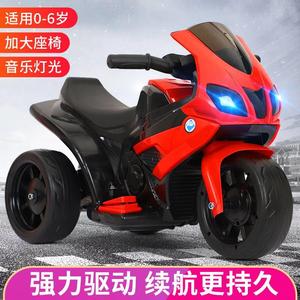 儿童小车骑行新款儿童电动摩托车男女小孩三轮车可坐人充电玩具车