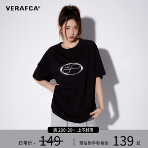 VFC/VERAF CA液态金属立体工艺短袖T恤男美式复古上衣宽松半袖夏