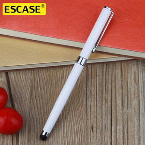 ESCASE 适用于苹果华为iPad Air5/4触控笔具备圆珠笔写字功能珍珠白电容笔手机平板安卓触控自带圆珠笔手绘