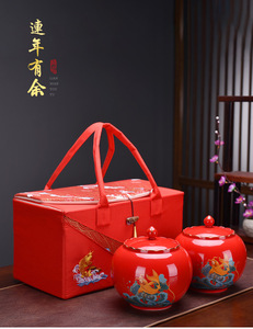 武夷岩茶大红袍礼盒装陶瓷罐浓香型茶叶肉桂乌龙茶500克礼盒