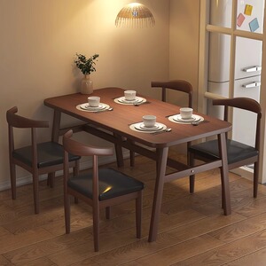 北欧餐桌椅组合家用小户型经济4人6人吃饭餐桌简约餐桌商用出租屋