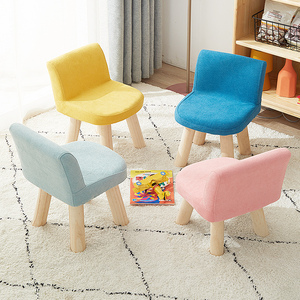 家用小凳子布艺靠背矮凳小椅子网红换鞋凳现代简约儿童实木小板凳