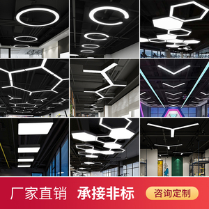 led异形灯六边形圆形三角形创意个性拼接造型灯商场工业风吊灯