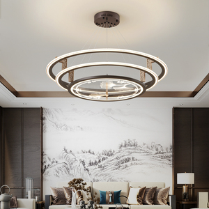 新中式吊灯客厅灯具中国风简约大气茶室书房灯LED圆形餐厅卧室灯