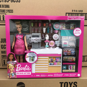 芭比咖啡店宠物商店GRG90超市购物达人娃娃女孩过家家情景玩具