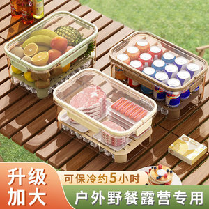手提便携保鲜盒野餐春游水果便当盒外出携带移动小冰箱食物收纳盒