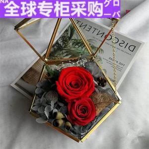 日本新款唯爱永生花玻璃花房DIY材料包戒指盒首饰森系创意礼品送