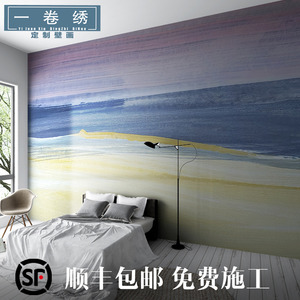 一卷绣艺术壁纸电视背景墙布原创手绘客厅沙发卧室大型背景墙纸