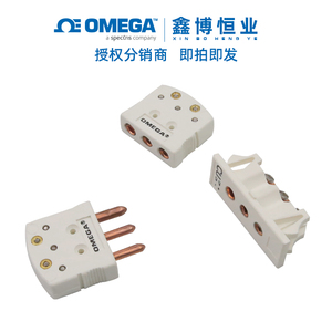 三插针PT100热电阻连接器美国OMEGA带屏蔽U型温度传感器OTP-U-M/F