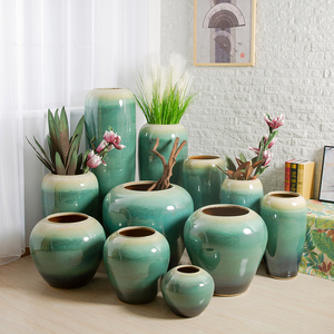 现代简约家居客厅插干花陶罐景德镇陶瓷花瓶摆件软装工艺品装饰品