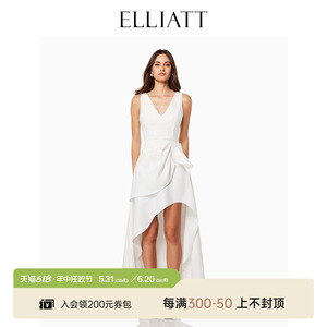 ELLIATT 白色连衣裙女新款性感深V宴会晚礼服裙EB5012419