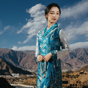 【幽兰】2023春秋藏族服装女贵族新款藏装博拉裙西藏服修身连衣裙