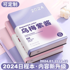 2024年日程本计划表新款定制笔记本子工作日志本日记本日历记事本每一日一页自律打卡效率手册时间管理手账