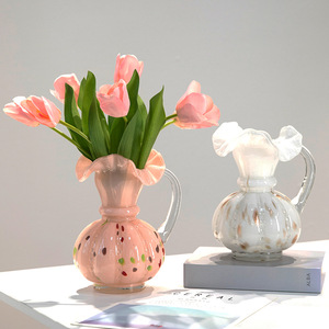 新中式玉瓷玻璃花瓶仿真花轻奢客厅桌面插花餐桌装饰品博古架摆件
