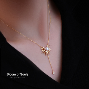 《日晕》原创设计S925纯银天然淡水珍珠项链法式复古吊坠女高级感