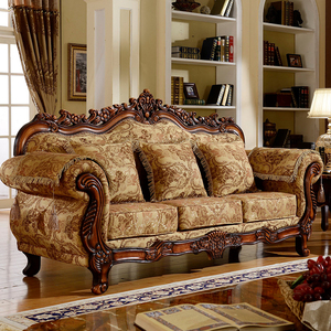 全友家私奢华欧式布艺沙发可拆洗123客厅组合别墅美式实木三人位