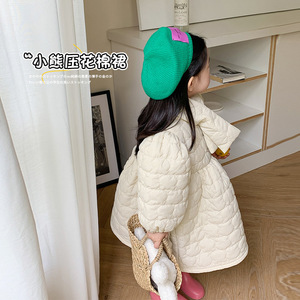韩国童装女童连衣裙冬季新款洋气加厚棉裙儿童小女孩保暖公主裙潮