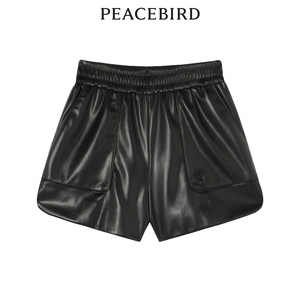 【商场同款】太平鸟女士时尚PU皮短裤A1GCC4B01