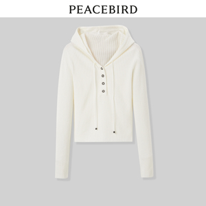 【商场同款】太平鸟女装新款时髦连帽线套衫毛衣针织衫A1EEC4459