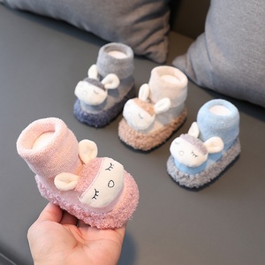 婴儿鞋袜子软底春秋季防滑加厚宝宝0-1岁7新生儿保暖3-6-12月不掉