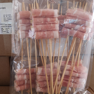 猪五花卷金针菇串冷冻新鲜10包100串商用油炸烧烤半成品