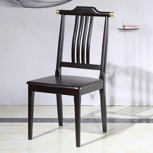 新中式实木餐椅家用雕花椅子靠背凳子简约餐桌椅现代饭店餐厅椅子