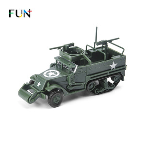 乐加 4D拼装1:72美军二战M3A1半履带装甲车模型 军事玩具摆件礼品