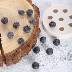 翻糖蛋糕模具仿真蓝莓树莓纹路硅胶模具巧克力黏土模家庭烘焙工具