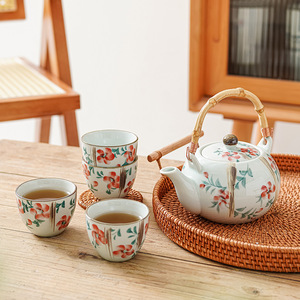 。日式和风茶壶泡茶套装陶瓷家用大容量单餐厅茶具过滤耐热凉水壶